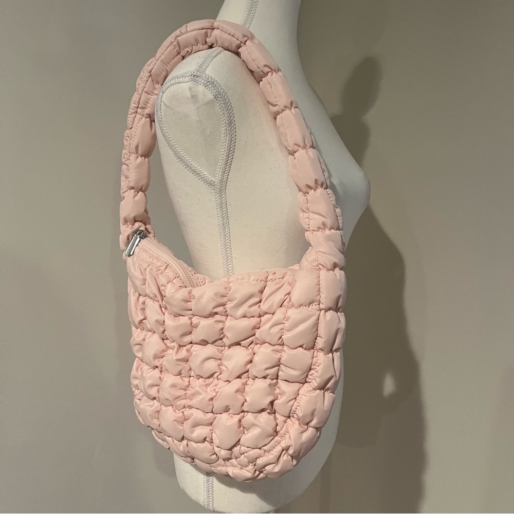 Pink Quilted Shoulder Bag